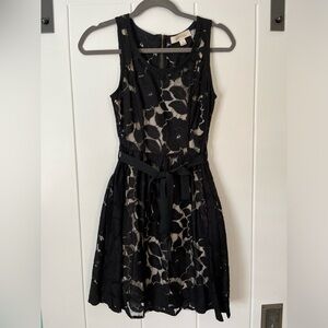 Black lace mini dress